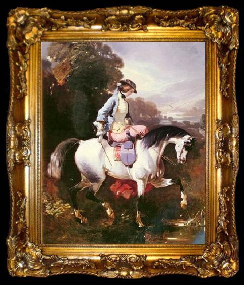 framed  unknow artist Classical hunting fox, Equestrian and Beautiful Horses, 014., ta009-2